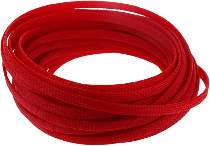 Heyiarbeit 10m/32.8ft PET Expandable Braid Cable Sleeving Flexible Wire Mesh Sleeve Red 6mm