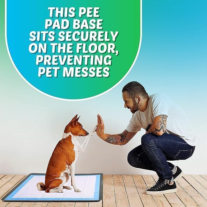 Skywin Dog Pee Pad Holder - Fits Up to 30” x 36” Pee Pad - 2 Pack - Grey | Stable Grip, Soft Edges, Quick Wipe Silicone Surface, Dog Pad Holder for Indoor Flooring Protection