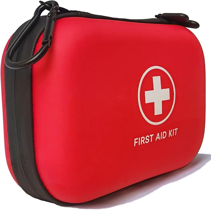First Aid Kit 196 Piece Waterproof Medical Kit Hard Shell Portable, Red | Waterproof Hard Shell Portable Emergency Kits for Home, Camping, Cars, Hiking, Travel, Outdoor, Adventure