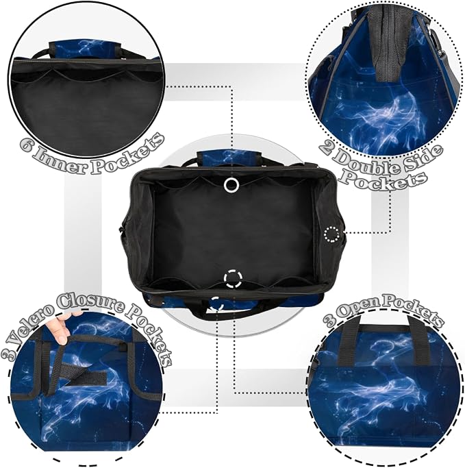 Ballerina Heavy Duty Tool Bag 14.8 Inch Art Portable Soft Tool Box Organizer Storage with Adjustable Shoulder Strap