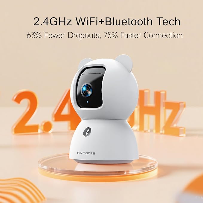 2.5K Pet Camera Indoor with Phone App, Dog/Cat Camera, 4MP Indoor Camera for Home Security, Baby Monitor with Free AI Person/Pet/Cry Detection, Pan Tilt 2.4GHz WiFi, Full Duplex 2-Way Audio