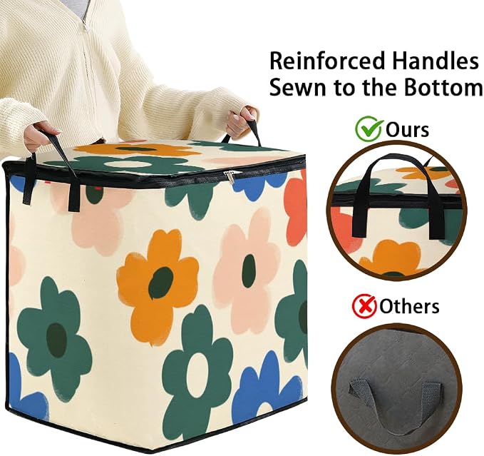 2pcs blanket storage bag for under bed,closet organizers 95L | clothing sweater sheet bedding comforter duvet quilt pillow toy storage bags with lids,dorm room essentials for containers