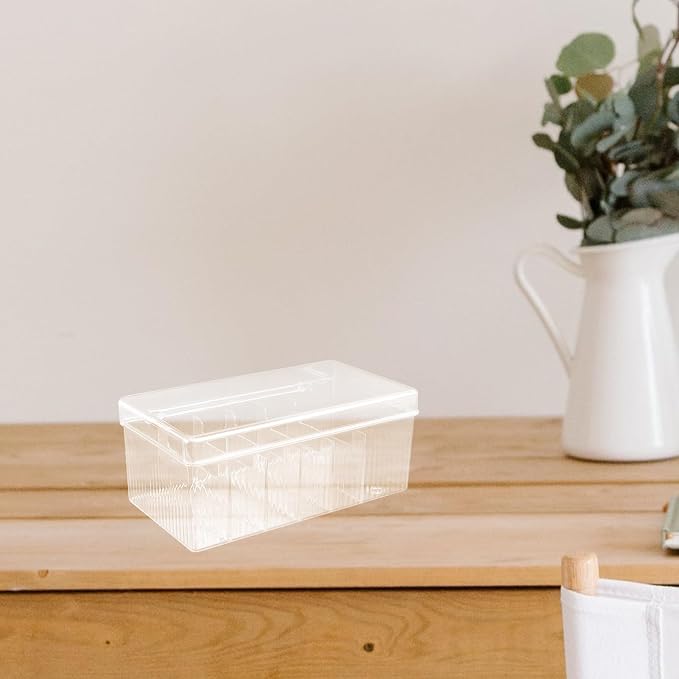 Transparent Cable Management Box with Compartments Clear Pet Cord Organizer for USB Chargers Desk Wire Storage Keeper for Home and Office Accessories Space-saving Desktop Cord