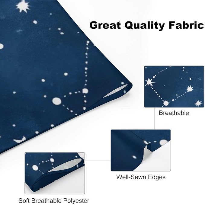 Lightweight Washable Pets Casual Fashion Scarf, Adjustable Comfy Constellation Galaxy Starry Night Stars Glow in The Dark Midnight Handkerchief for Wedding, Party, Daily Use