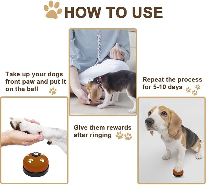 Leather Dog Doorbell, 2 Pack Dog Bells Puppy Training Bell for Door Training Bells for Dogs to Ring to Go Outside Dog Doorbell Puppy Bell