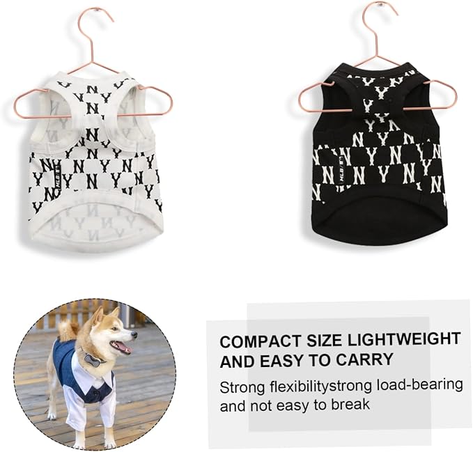 Happyyami 3pcs Dog Clothes Hangers Pet Apparel Holders for Organizing and Drying Pet Clothing Compact and Lightweight Design Finish Thickness