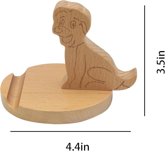 Cute Animal Cellphone Stand Holder Wooden Smartphone Desk Holder for Mobile Phones Cartoon Phone Stand Desk Ornament
