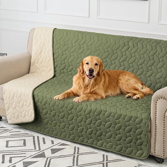 Ameritex Pet Bed Cover Dog Bed Blanket for Sofa and Furniture Waterproof New Pattern Design (68x82 Inch, Green)