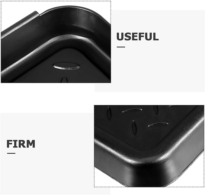 3pcs Black Plastic Boot Tray for Entryway Shoe Storage and Car Trunk | Lightweight, Easy to Clean, Portable Design, Suitable for Indoor Use, Kitchen Storage, Plants and Pet Feeding