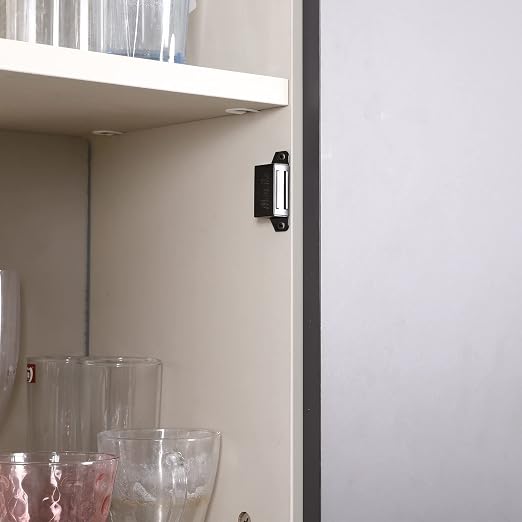 Cabinet Magnets Magnetic Door Catch Stainless Steel Door Magnet for Kitchen Bathroom Cupboard Wardrobe Closet Closures Cabinet Door Drawer Latch 20 lbs (Black 16Pack)