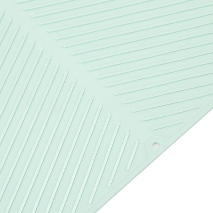 Generic Silicone Dish Drying Mat Heat Insulated Multipurpose Large Dish Drain Pad Pet Feeding Mat Kitchen Countertop Organizer 40.5x50.5cm