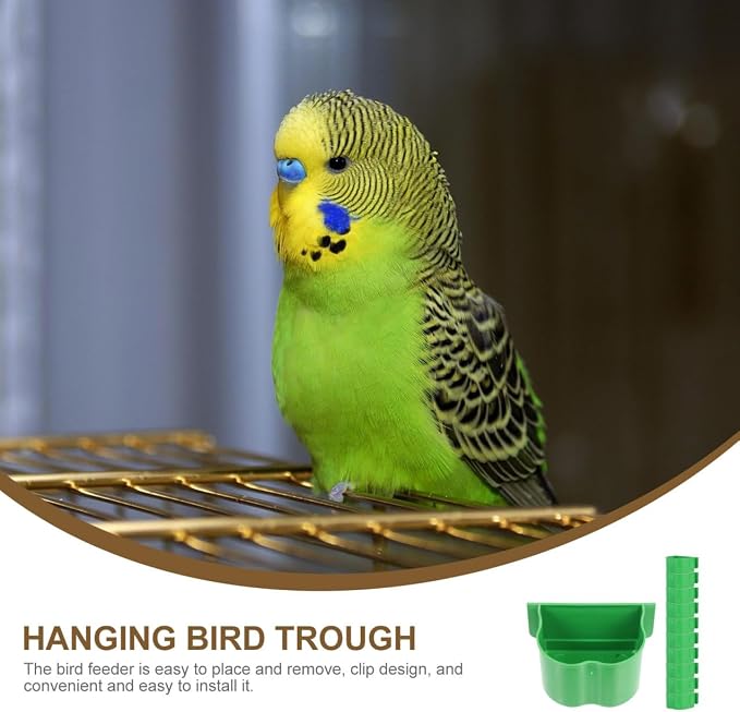 KALLORY 15pcs Bird Food Holder and Parrot Feeding Bowls Set with Water Feeder Portable Bird Cage Food Bowls for Flower-Shaped Water Dish and Parakeets