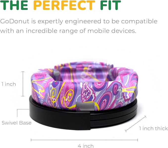 Plus+ Ultra Phone Stand (Swivel Base) - Portable Mount Accessory - Charging Port Access - Compatible with Tablet, iPhone & Most Smartphones (Purple)