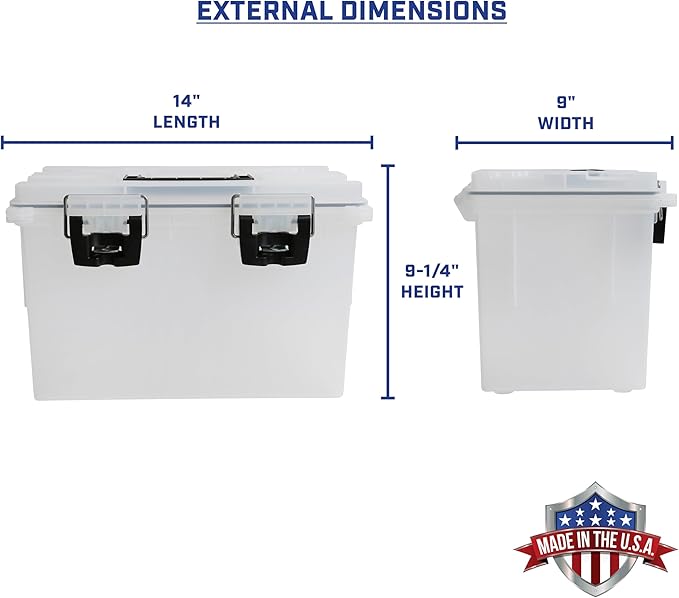Sheffield 12763 XL Transparent Storage Bins With Lids, 2-Pack Stackable Storage Bins, Made in USA, Lockable and Water-Resistant Containers with Lids, Plastic Containers for Home, Classroom, and Dorm | 2 Pack Lockable Storage Box, Water and Dust Resista...