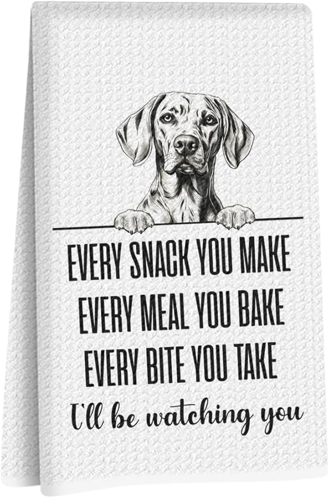 Vizsla Kitchen Towels 24x14 Inch, Vizsla Gifts Reusable Dish Towels for Kitchen Bathroom Decor, Funny Dog Waffle Weave Absorbent Hand Cloth Tea Towel, Cute Dog Gifts for Women Mom Friend