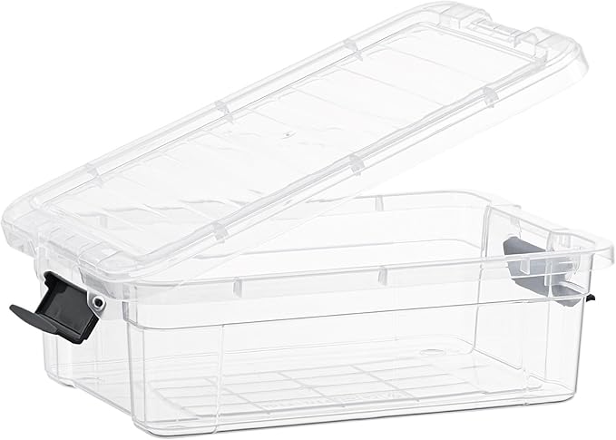 Superio 2.3 Quart Clear Plastic Storage Containers with Lids, Stackable Organizer Bins, BPA-Free Storage Boxes for Home, Office, Dorm & Classroom, 6 Pack