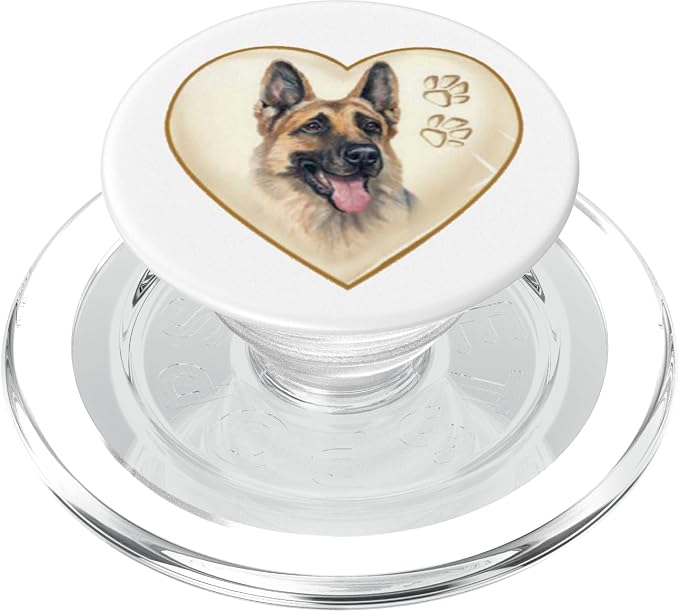 Dog, Pet, German Shepherd, Puppy, Heart, Paws, Pop-Socket PopSockets PopGrip: Swappable Grip for Phones & Tablets PopSockets PopGrip for MagSafe