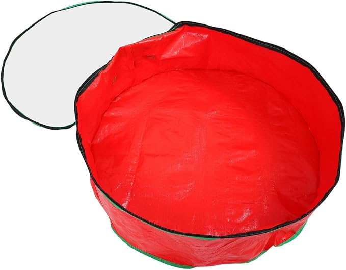 Holibanna 1pc Christmas Wreath Storage Bag Packing Bag with Clear Window for Holiday Wreaths Design for Seasonal Storage Needs