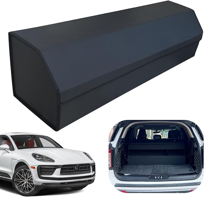 Car Trunk Organizer for For Porsche - Custom Fit,Easy Installation，Large Space Outdoor Trunk Organizer with Leather,Hook and Loop Fastener,4-Layer Cover,For Porsche 2015-2025