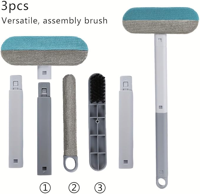 Pet Hair Remover – 4-in-1 Reusable Dog & Cat Hair Removal Tool, Extra Long Handle (23.4"), 2-Pack (Value Set), No-Bend Lint Brush for Furniture, Couch, Carpet, Car Seats & Window Screens