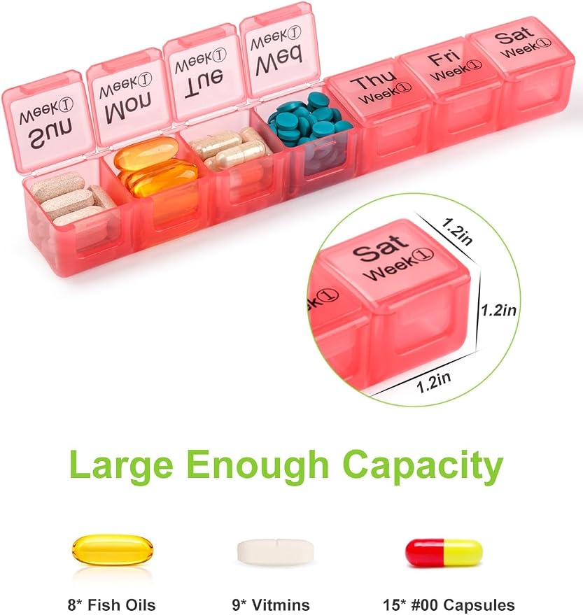 Extra Large Monthly Pill Organizer 28 Day | Large Pill Case Organizerd 4 Week Dust-Proof Medication Reminder Portable Travel Container
