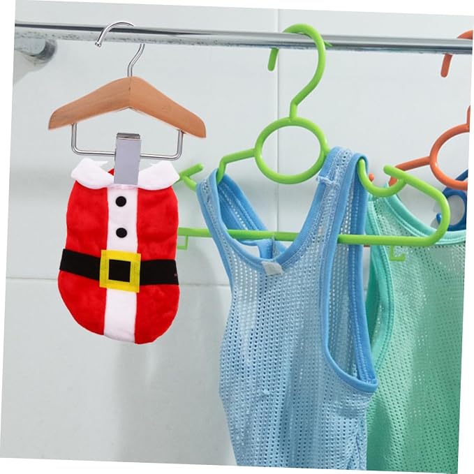 COLLBATH 2pcs Pet Dog Clothes Hanger Dog Skirt Hanging Clip Cat Costume Organizer Space Saver Hanger Organizer