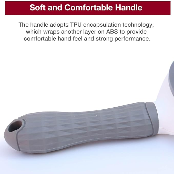 Self-Cleaning Slicker Brush - Upgraded Deshedding Tool for Dogs Cats with One-Click Clean & Ergonomic Grip, Ideal for Long/Short Haired Pets GrayFrxat Self-Cleaning Slicker Brush – Premium Deshe