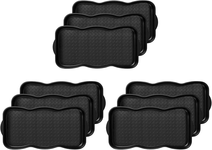 Boot Tray for Entryway, 9 Pack Waterproof Shoe Trays for Indoor Outdoor Use 30"x15" Durable Shoe Mat with Raised Edge, Non-Slip Tray for Boots, Pets, Garden & Muddy Shoes