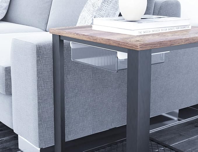 Keenkee Under Desk Drawers, Clear Light Black | Pull Slide Out, Underneath Table With Lip, Attachable Under Shelf, Pencil Drawer, Attachable