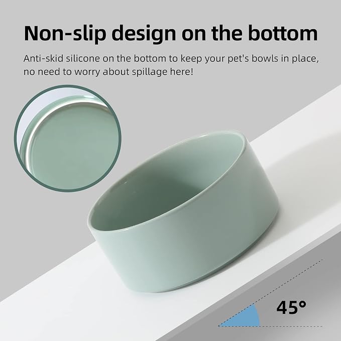 Havniva Cat Bowls Set of Two, 6.1” Ceramic Cat Food Bowls, Cat Water Bowl | Cat Food and Water Bowl Set, Non-Slip Base, Food-Grade Ceramic, Wide Opening, Dishwasher Safe, Pet Bowls Whisker Friendly