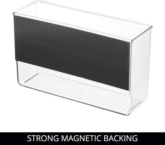iDesign Magnetic Large Clear Plastic Organizer Bins, 2-Pack | Laundry Room Storage