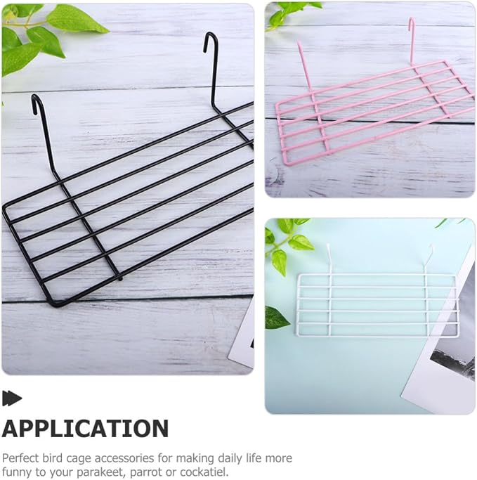 3pcs Hanging Bird Cage Wall Platform Iron Stand for Parrot Canaries | Simple Installation, Large Standing Space, Crack Resistant, Impact Resistant