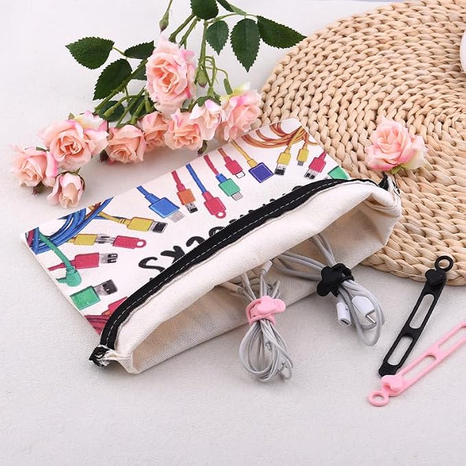 Sisadodo Charging Cable Organizer Travel Bag Toiletry Makeup Cosmetic Bags Medicine Med Toiletry Bag Pouch Diabetic Gifts Bags