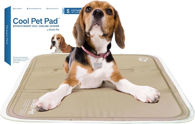 The Green Pet Shop Cool Pet Pad - Small, Iced Latte - Self-Cooling, Pressure Activated Mat for Dogs & Cats from 9-20 lbs - Non-Toxic Gel, No Water Needed