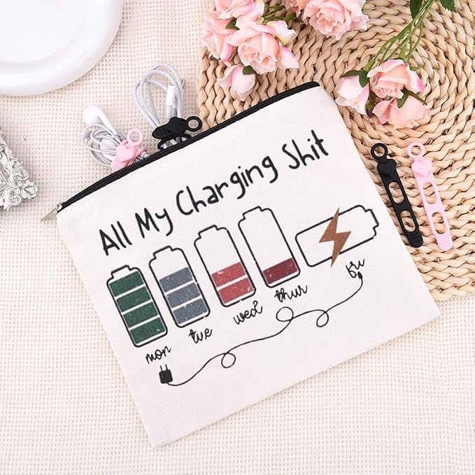 Sisadodo Charging Cable Organizer Travel Bag Toiletry Makeup Cosmetic Bags Medicine Med Toiletry Bag Pouch Diabetic Gifts Bags