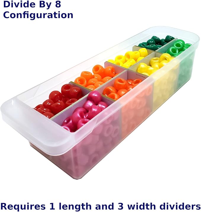 (6 Length + 16 Width Pieces) Small Drawer Configurable Dividers compatible with IRIS USA Plastic Storage Craft Cabinets (Dividers Only)