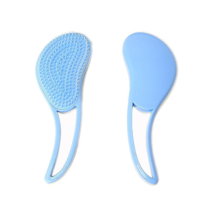 Dog Grooming Brush, Soft Puppy Massage Brush, Pet Hair Bathing Brush Comb, Hangable Grooming Tool for Poodles, Teddy, Yorkies, Maltese, Shih Tzu, Chihuahua (Blue)