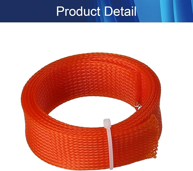 Jutagoss PET Expandable Braided Cable Sleeve, 3.28ft - 1 inch Orange Cable Management Sleeve, Wire Loom Tube Cord Protector for USB Cable, Power Cord, Audio Video and More, 1Pc