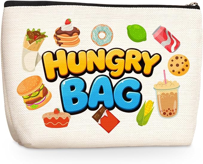Hangry Bag Snack Makeup Bag, Funny Snack Cosmetic Bags Travel Organizer Bag