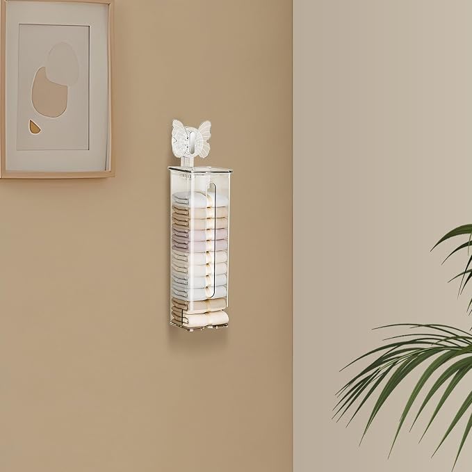 2pcs Elegant Wall Mounted Underwear Organizer with Protective Cover, Pet Material Hanging Storage Rack for Socks and Underwear, Space-Saving Design with Easy Installation