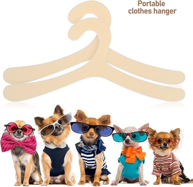 Toddmomy Pet Clothes Hangers for Dog Clothes Cat Hangers Small Pet Apparel Hanging Racks Lightweight Plastic Organizer for Drying Closet Shelf Storage Puppy Garments