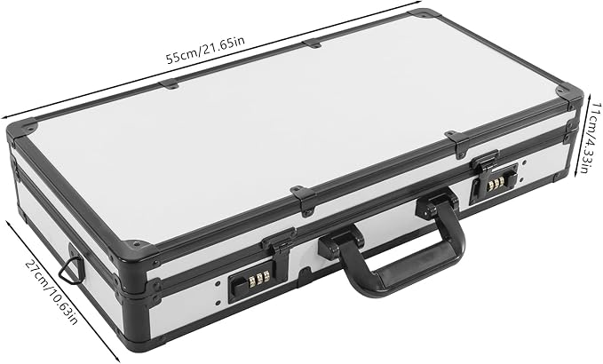 Professional Barber Case, Hair Kit Organizer Box Barber Travel Carry Case for Hair Scissors Tools Hair Stylist Pet Groome, Barber Carrying Cases with Code Lock (White&Black)