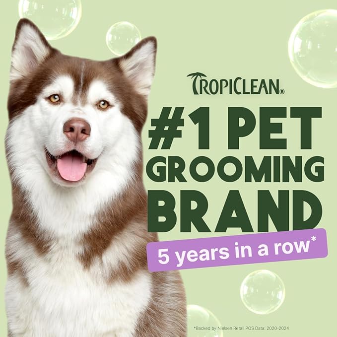 TropiClean Dog Conditioner, Easy Detangling & Moisturizing Conditioner, Puppy Safe, Made in the USA, Kiwi & Cocoa Butter Scent, 20oz.