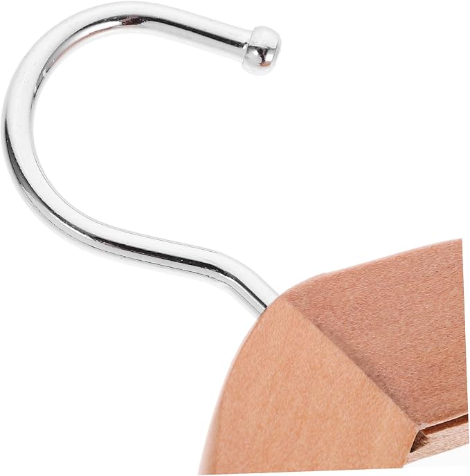 Happyyami Wooden PET Clothes Hanger Rack Mini Size Dog and Cat Apparel Clip Hanger Sturdy Hanging Support for Puppy and Kitten Outfits