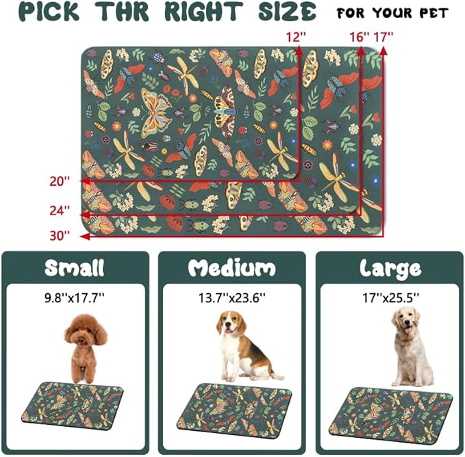 Dog Food Mats for Floors Waterproof, Pet Water Bowl Mats Pet Feeding Absorbent Placemats 17 * 30 inch