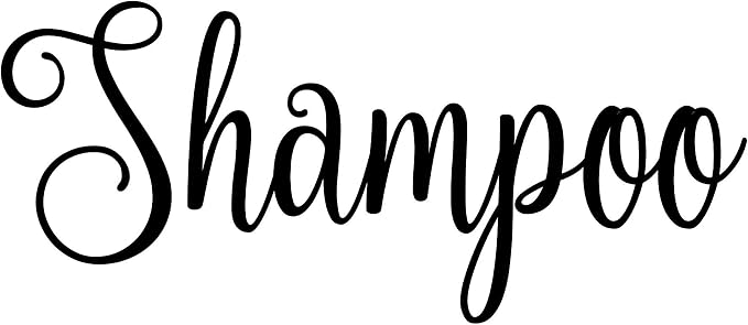 Shampoo 6w x 2.5h Label | Bathroom Organization | Die Cut Vinyl Decal | Black Fancy Font (Sticker Only)