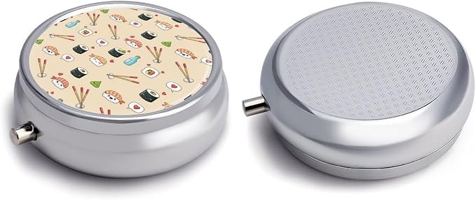 Pocket Medicine Case, Sushi Round Small Organizer, Waterproof Pill Box for Vitamins, Travel Holder Purse Carry for Commute