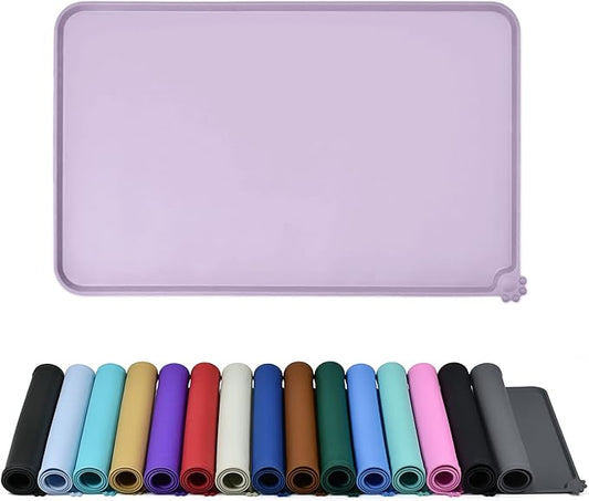 Reopet Waterproof Pet Feeding Mat, Non-Slip Silicone Placemats for Dog Cat Food and Water Bowl, High Raised Edges to Prevent Spills and Protect Floors