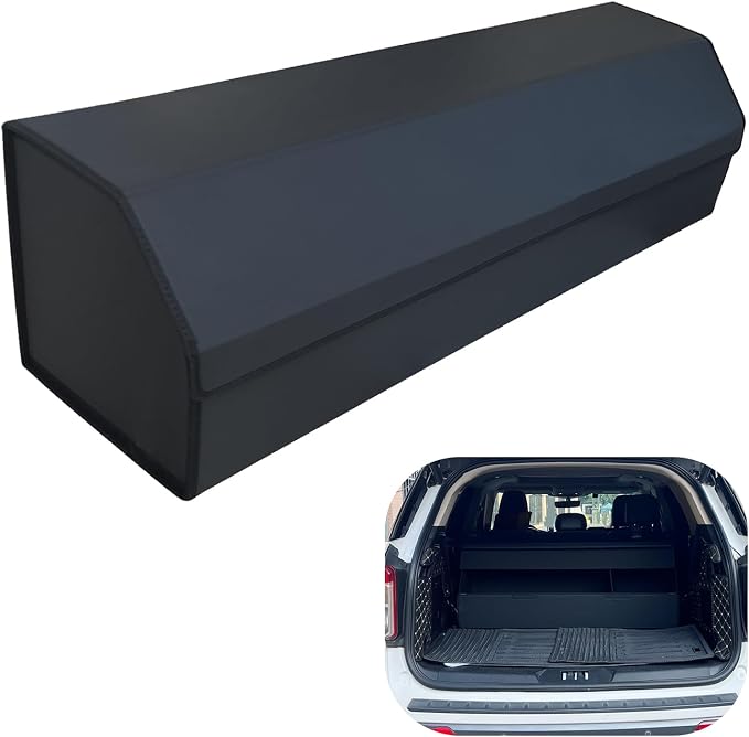Car Trunk Organizer for For Porsche Cayenne - Custom Fit,Easy Installation，Large Space Outdoor Trunk Organizer with Leather,Hook and Loop Fastener,4-Layer Cover,For Porsche Cayenne 2019-2025