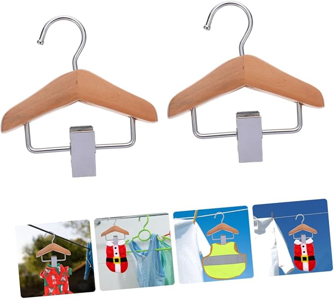 Happyyami 2pcs Dog Hangers Pet Clothes Hanger Rack for Dogs Cat Organizer Skirt Hanging Clip for Pants